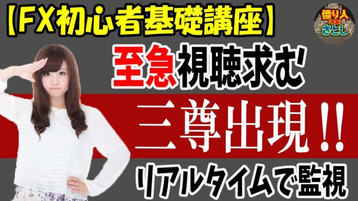 初心者FX入門講座　三尊天井出現中の値動きを見てみよう！【投資家プロジェクト億り人さとし】