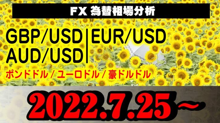 FX為替【GBP(ポンドドル)EUR(ユーロドル)AUD(豪ドルドル)】2022.7.25相場分析
