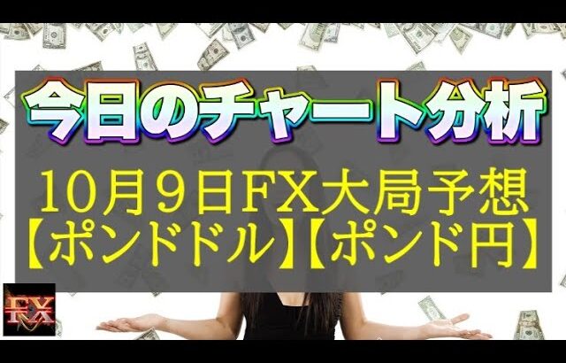 【FX大局予想】10月9日ポンドドル・ポンド円相場チャート分析【海外FX投資】