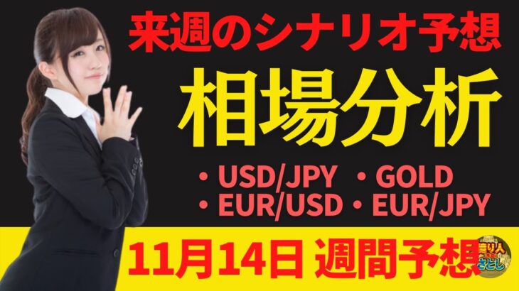 【為替FX相場分析】「ドル円・ゴールド・ユーロドル・ユーロ円　11月14日～トレードシナリオ【投資家プロジェクト億り人さとし】