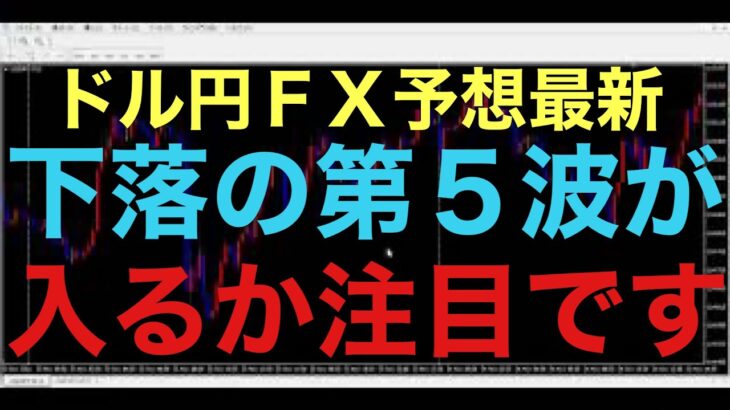 【ドル円FX予想最新】昨夜の暴落で円安相場は終わったのか！？今後最大の注目ポイントは日足レベルの下落の第5波が入るかがポイントです！もし入らずに上昇していけば、円安相場は継続して、最高値更新の予想です