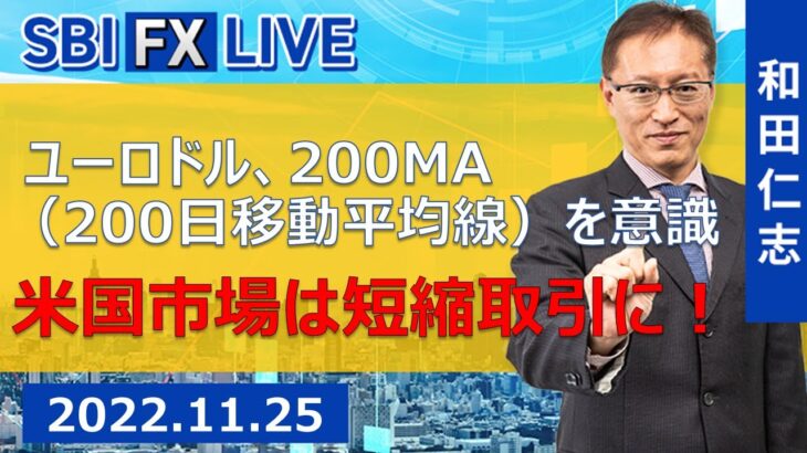 【SBI FX LIVE】ユーロドル、200MAを意識　米国市場は短縮取引に！