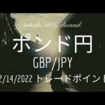 【FX チャート 分析】12 / 14 ポンド円 トレードポイント