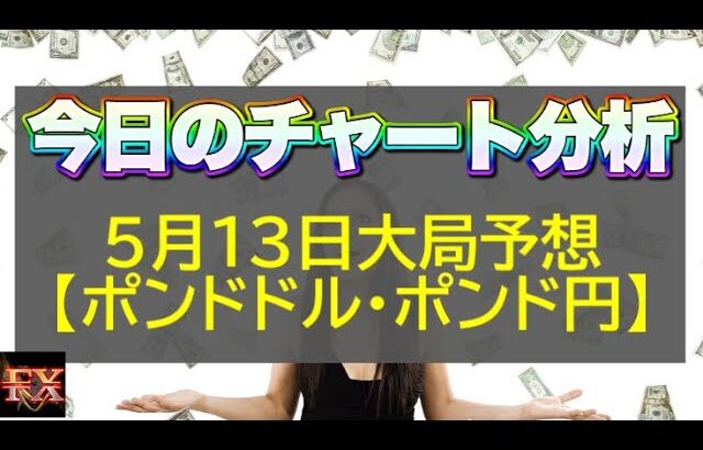 【FX大局予想】5月13日ポンドドル・ポンド円相場チャート分析【海外FX投資】