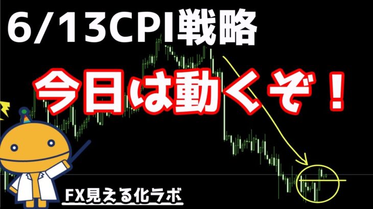 今日の消費者物価指数はドル高の流れに注目！【日刊チャート見える化2023/6/13ドル円、ポンド円、ユーロドル、ポンドドル、ゴールド等)【FX見える化labo】