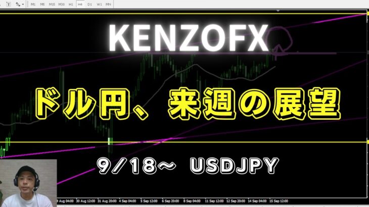 【KENZOFX】ドル円、来週の展望。 ドル円の最新の動きを分析 2023年9月18日～　 #fx初心者 #環境認識 #ドル円予想 #チャート分析