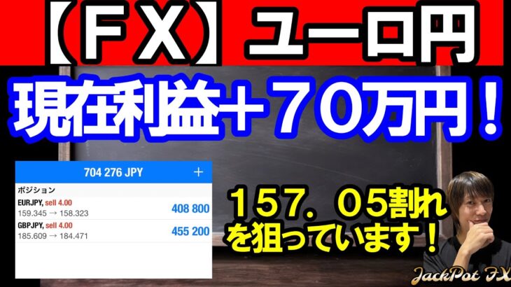 【ＦＸ】ユーロ円　現在利益＋７０万円！　目線は変えません！