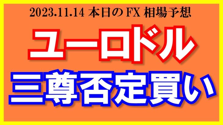 【ユーロドル】三尊否定で買い狙い！ポンドドルは損切り撤退！【2023/11/14.FX相場予想】