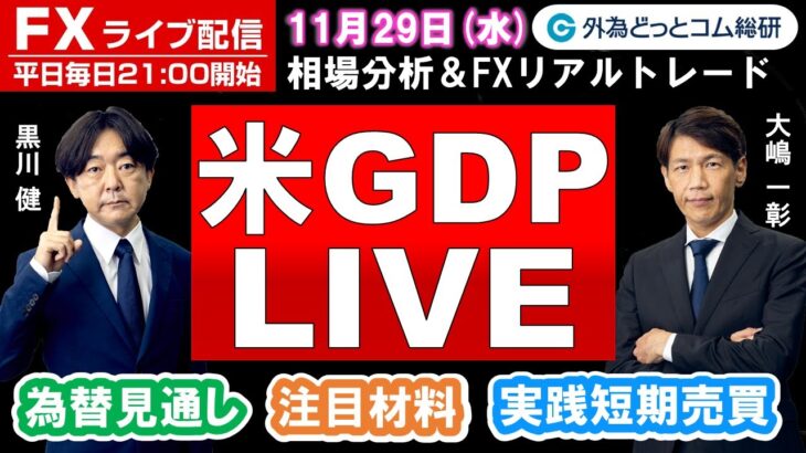 FXライブ/為替予想【実践リアルトレード】ドル/円、豪ドル/円、ユーロ/円、ポンド/円 徹底解説、注目材料（2023年11月29日)