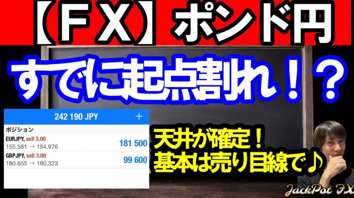 【ＦＸ】ポンド円　戻り売り戦略！現在＋２４万円！