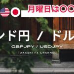 【ポンド円/ドル円】月曜日は〇〇を待つ。どちらに動くかわからない時の考え方。【2024/1/8週】