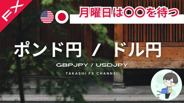 【ポンド円/ドル円】月曜日は〇〇を待つ。どちらに動くかわからない時の考え方。【2024/1/8週】