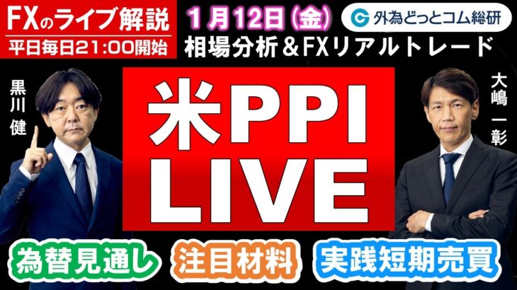 FXのライブ解説【実践リアルトレード】ドル/円、豪ドル/円、ユーロ/円、ポンド/円 徹底解説、注目材料（2024年１月12日)