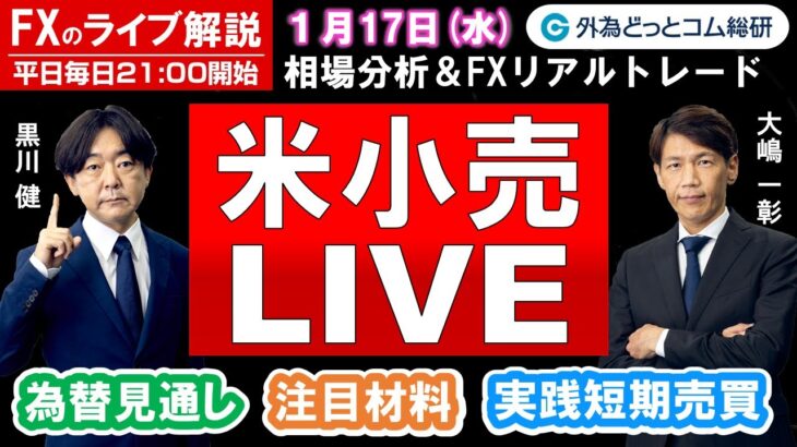 FXのライブ解説【実践リアルトレード】ドル/円、豪ドル/円、ユーロ/円、ポンド/円 徹底解説、注目材料（2024年１月17日)