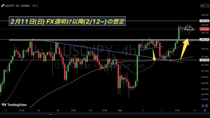 【ドル円 USDJPY】想定通り押し目買い強まり上昇. FX週明け以降(2/12~)の想定【2月11日(日)】ユーロドル, ポンドドル, ユーロ円, ポンド円, ビットコイン BTC など