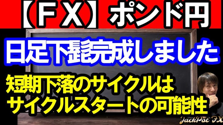 【ＦＸ】ポンド円　日足下髭完成で４Ｈサイクルスタートか！？