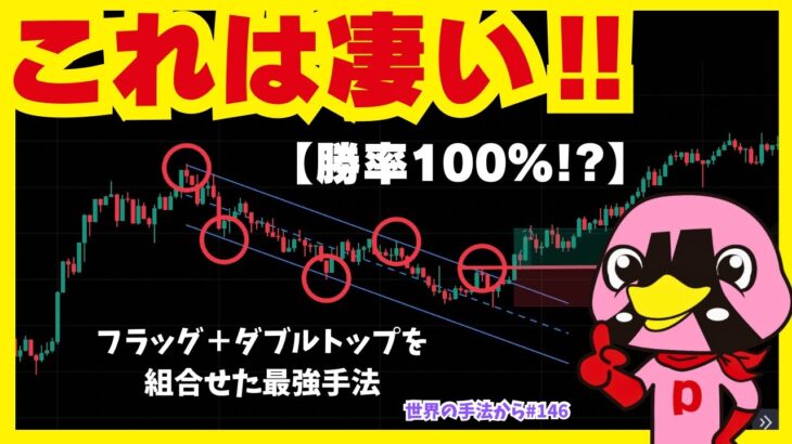 【勝率100％!?】フラッグとダブルトップ・ボトムを使った「2023年一番稼いだ手法！シンプルだが最強！！」を検証してみた！