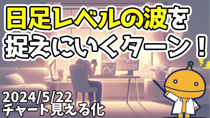 【日刊チャート見える化2024/5/22(ドル円、ポンド円、ユーロドル、ポンドドル等)FX見える化labo】