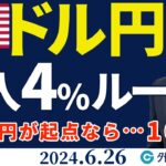 ドル円、為替介入は来週163円レベルで？神田財務官の『4％ルール』を分析（今日のFX予想）2024/6/26