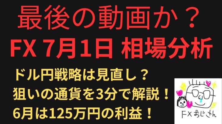 【危険な7月到来】ドル円ショートは見直し？ユーロも狙い目！各通貨を３分で解説！7月1日～【来月も＋100万円なるか？！】