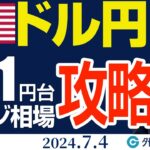 ドル円、161円台のレンジ相場攻略法：チャートが示す今日の押し目買いポイント（今日のFX予想）2024/7/4