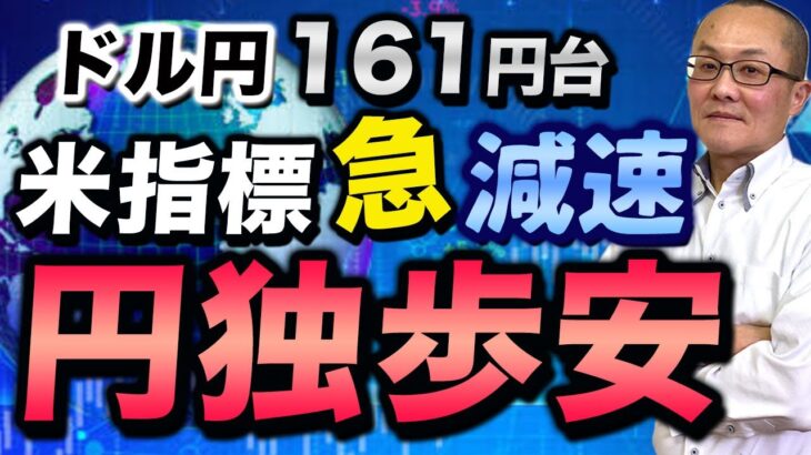 【2024年7月4日】ドル円161円台  米指標急減速  円独歩安　米金利低下ですので円高になりそうですが　そうならないのはセンチメントの改善からリスク資産が買われる展開だから　全体をまとめます