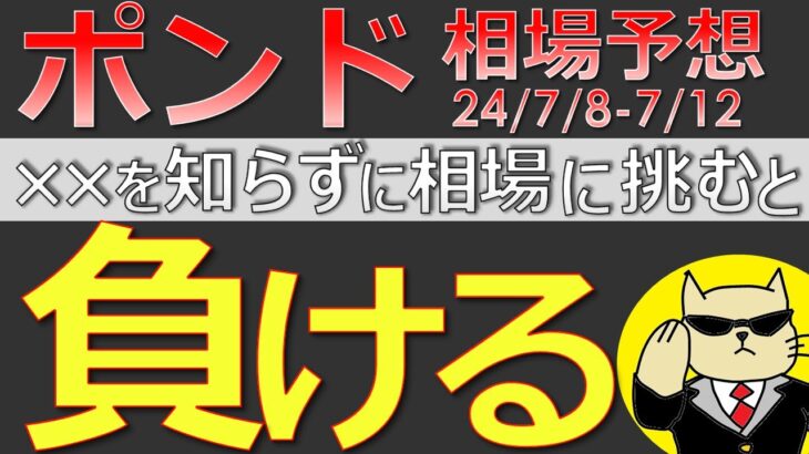 【ポンド最新予想】来週のポンドは攻め方を間違えると大損します。理由と正しい攻め方を簡単解説！来週のポンド・ユーロの最新為替相場予想と投資戦略！仏下院議会選挙に注目 (24/7/8週)【FX】※