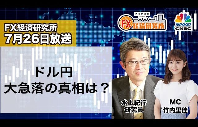 7月26日放送 『FX経済研究所』（ドル円 大急落の真相は？）日経CNBC