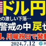 ドル円、米CPI後の急落…介入警戒の中、160円台に戻せる？米PPI、月曜祝日での介入発動に注意（今日から来週のFX予想）2024/7/12