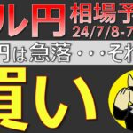 【ドル円最新予想】ドル円は急落！それでも買い！理由を簡単解説！来週の為替相場予想と投資戦略！CPI・PPI・ミシガン・議会証言・勤労統計調査・経常収支・国債買付減額に注目(24/7/8週)【FX】※