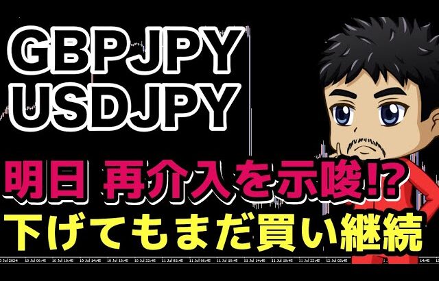 介入再び!?円安の後ろ盾で下がっても買い目線の継続【FXポンド円/ドル円環境認識】