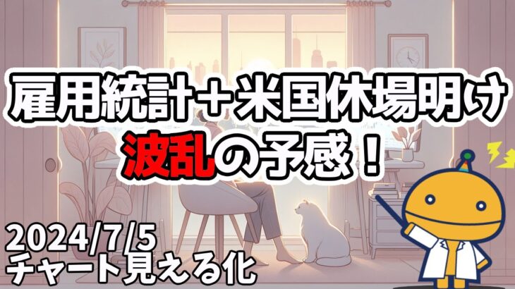 FXはルールを決めないとどんどん資金が減っていくよ【日刊チャート見える化2024/7/5(ドル円、ポンド円、ユーロドル、ポンドドル等)【FX見える化labo】