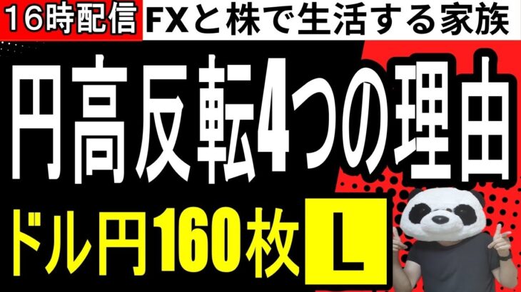 【FXライブ】円安終了、円高になる4つの理由…ドル円160枚ロング…今年の収支FX+570万7000円、株+127万円