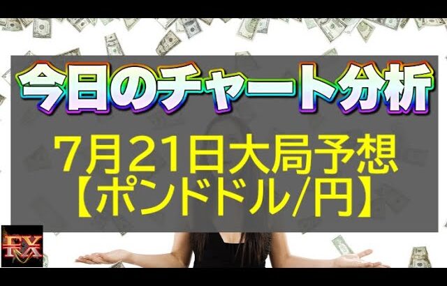 【FX大局予想】7月21日ポンドドル・ポンド円相場チャート分析【海外FX投資】