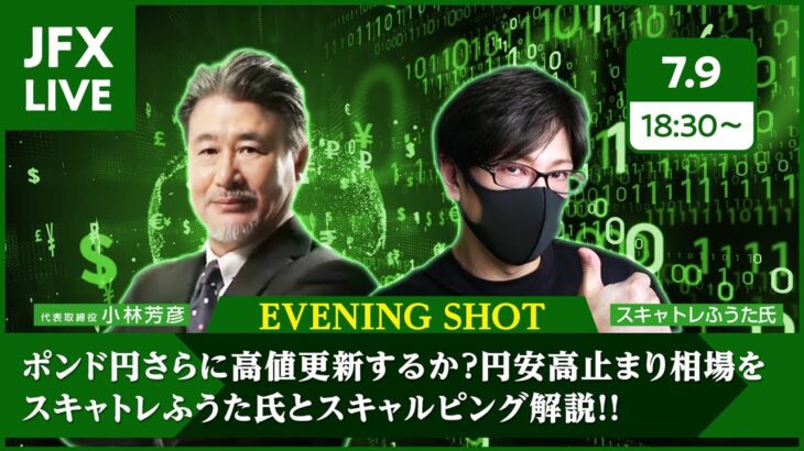 【JFX LIVE！】ドル円高値水準続く。ポンド円は今日も高値更新するか？スキャトレふうた氏とスキャルピング解説！（2024年7月9日）