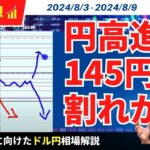 【週明けのドル円】円高継続！続伸パターンで145円割れへ【FX 為替予想】