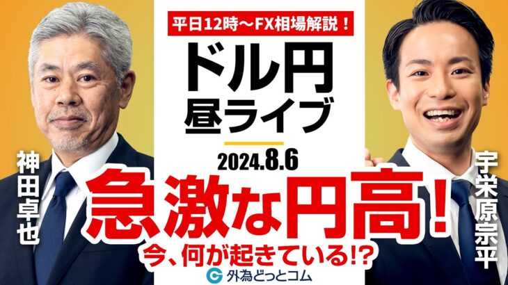 【FX】ライブ解説 　急激な円高！今、何が起きている！？｜為替市場の振り返り、今日の見通し配信  2024/8/6