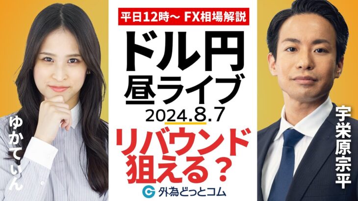 【FX】ライブ解説 　ドル円のリバウンド上昇、狙える？｜為替市場の振り返り、今日の見通し配信  2024/8/7