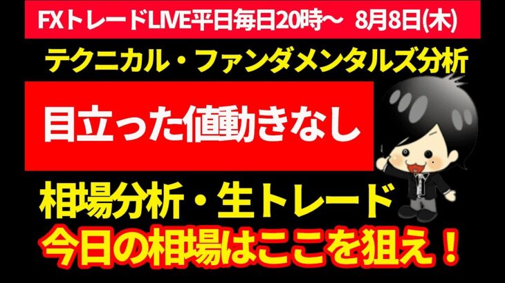 【FXトレードLive】今日は目立った動きはここまでなし。テクニカル全開で攻めていきましょう！！