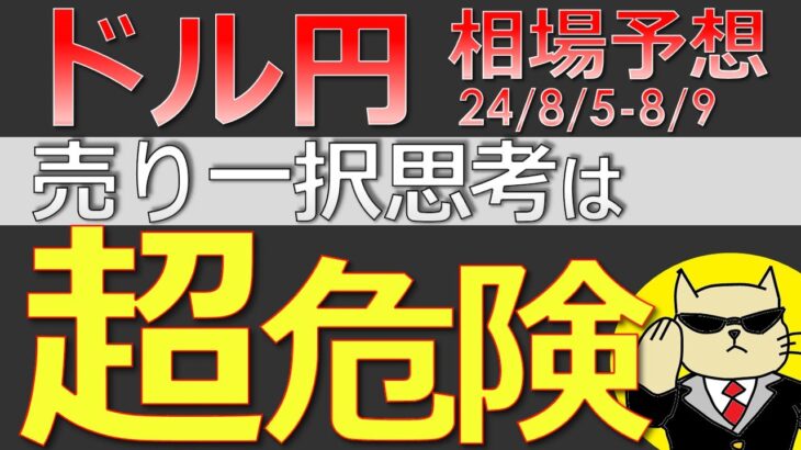 【ドル円最新予想】「ドル円は絶対売り！」←この思考、超危険です。理由を簡単解説！来週の為替相場予想と投資戦略！ISM・勤労統計・経常収支・主な意見・リスクオフに注目(24/8/5週)【FX】※