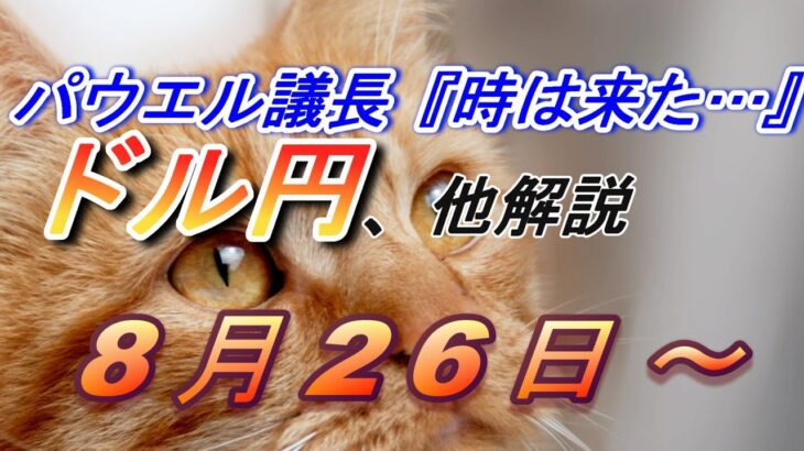 【TAKA FX】パウエル『時は来た』ドル円他各通貨の環境認識解説。各種指数、GOLDなど　8月26日(月)～