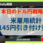 【ドル円】米雇用統計145円引き付け戻り売り【FX 為替予想】