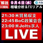 FXのライブ解説【実践リアルトレード】ドル/円、豪ドル/円、ユーロ/円、ポンド/円 徹底解説、注目材料（2024年9月4日)