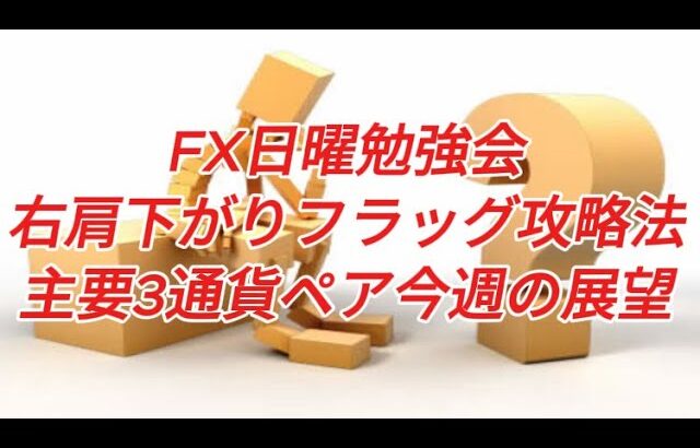 FX日曜勉強会 右肩下がりフラッグ攻略法 主要3通貨ペア今週の展望