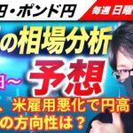 【FX来週の相場分析と予想】米国株安・円高・ドル売り、米雇用統計、予想下回りドル売り、為替は下降トレンド、日経平均も株安か！？ドル円・ポンド円、来週の反発ポイントを見極めろ！（9月9日～09月13日）