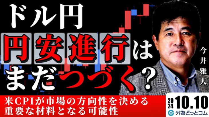 ドル円、円安進行はまだつづく？米CPIが市場の方向性を決める重要な材料となる可能性　2024/10/10　今井雅人氏