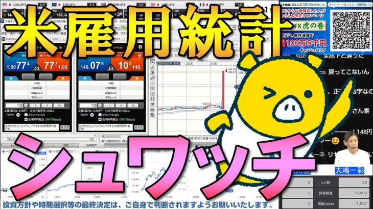 FX実践解説、米雇用統計は刺激的なサプライズ、ドル円２円超急騰で148円台回復（2024年10月4日)