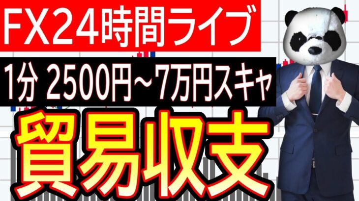 【FXライブ】今月+164万！ドル円スキャルピングトレード！1日10万円目標で公開！貿易収支指標