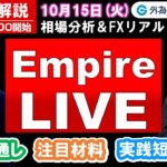 FX実践解説、相場分析＆リアルトレード、ドル円などの注目材料（2024年10月15日)