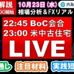 FX実践解説、相場分析＆リアルトレード、ドル円などの注目材料（2024年10月23日)